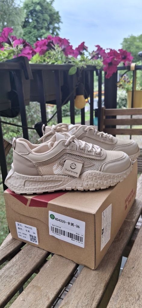 Beżowe sneakersy damskie r.36 NOWE