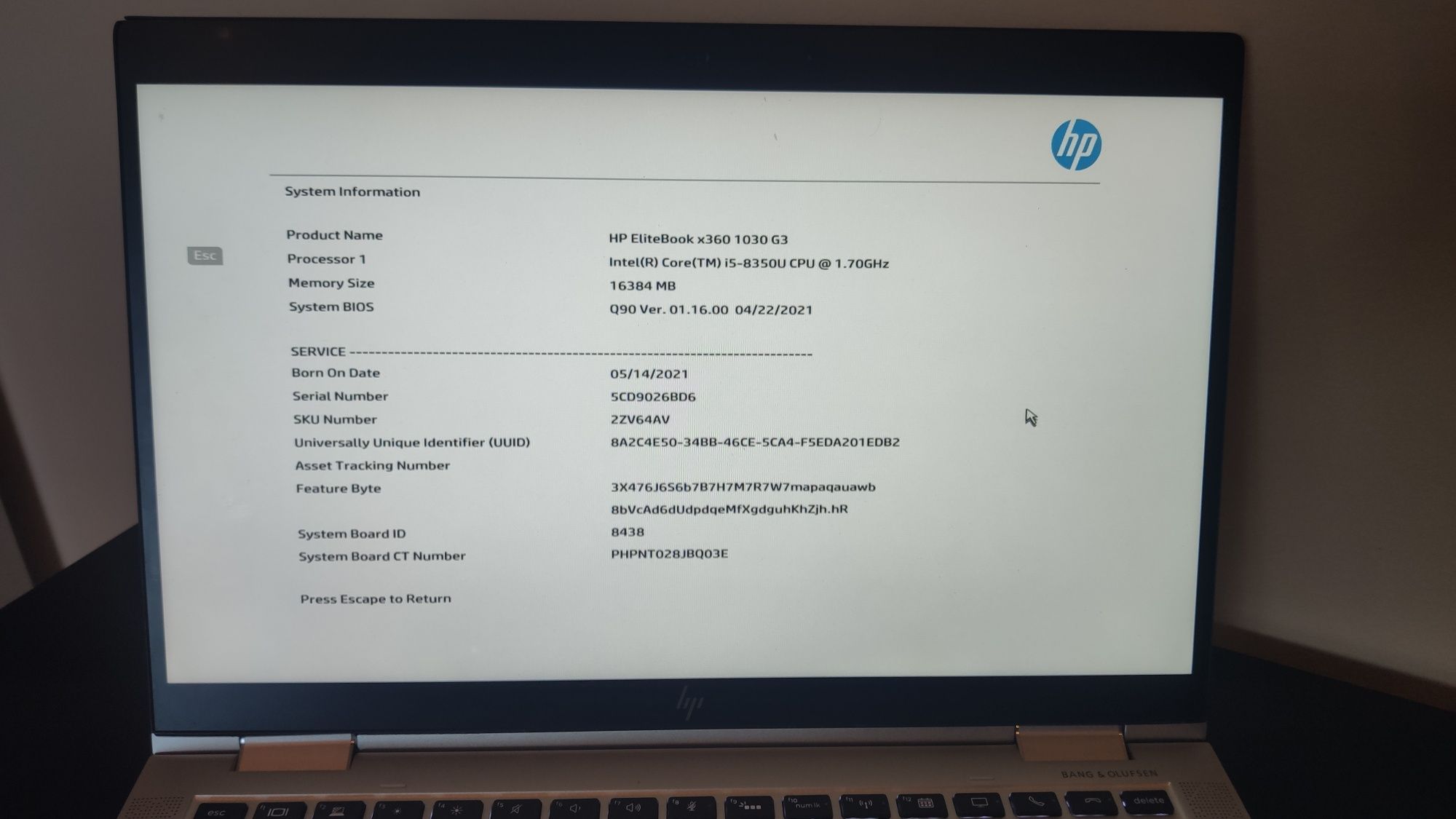 HP Elitebook 1030 G3 dotyk I5, 16GB ram, SSD laptop tablet