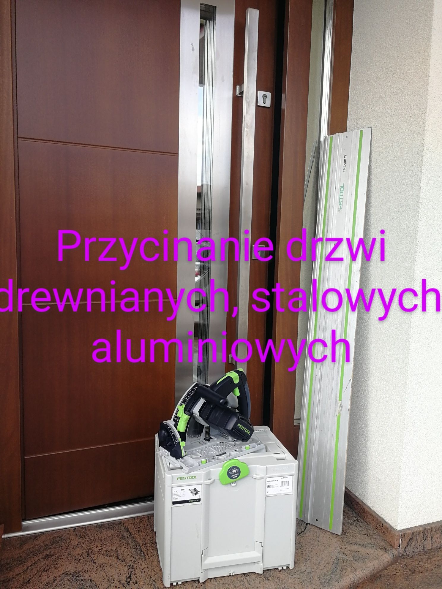 Przycinanie drzwi stalowych aluminiowych oraz drewnianych