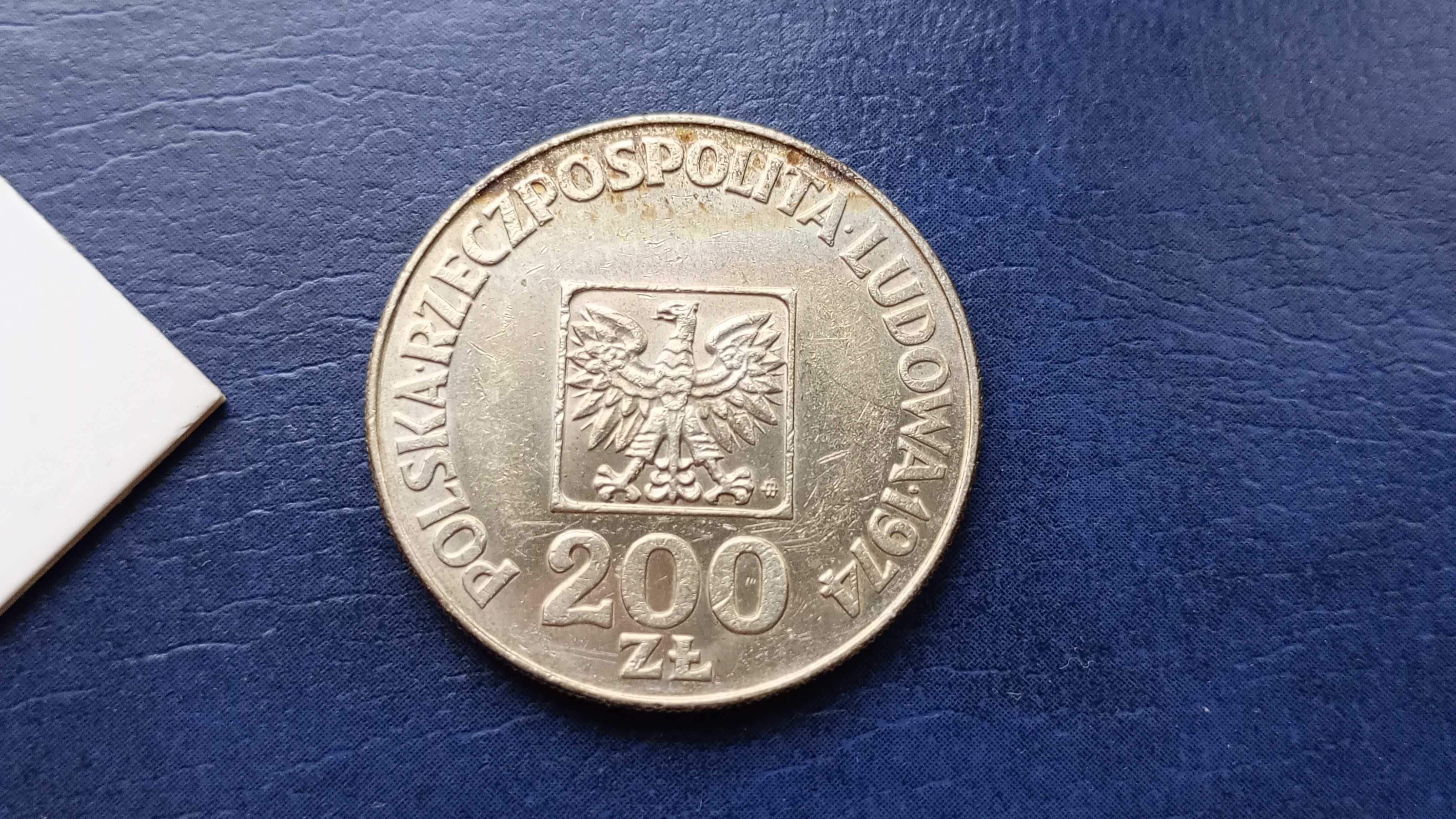 Stare monety 200 złotych 1974 XXX Lat PRL srebro