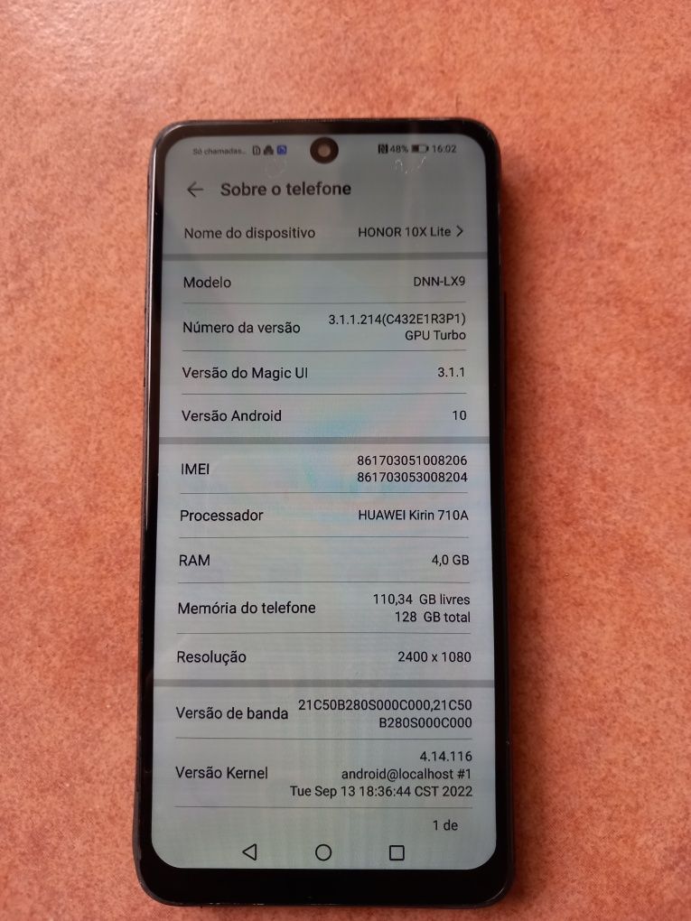 Telemóvel HONOR 10X Lite 128Gb ROM