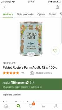 Karma dla psa Rosie’s Farm 12x400g