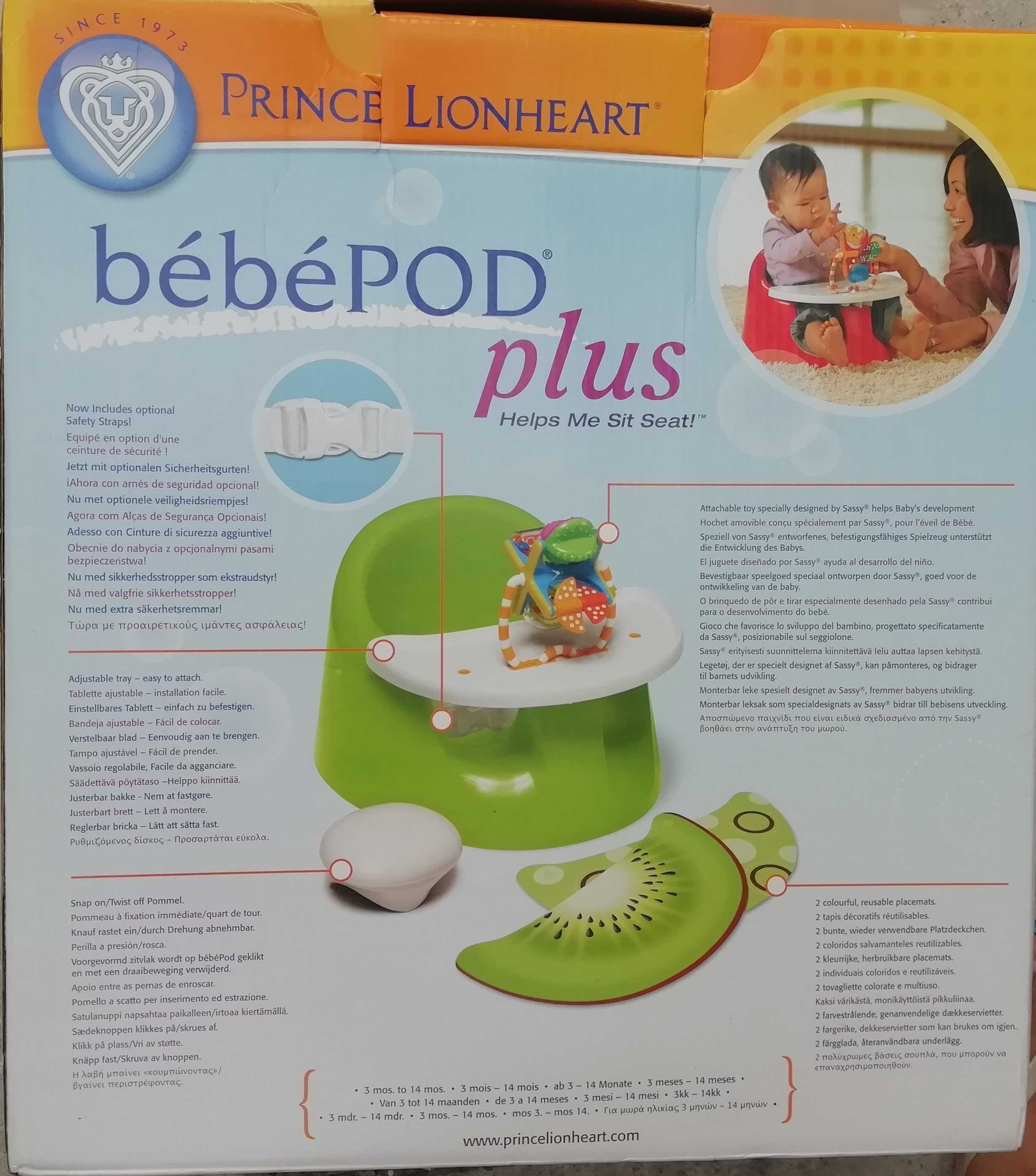 Prince Lionheart bebePOD Flex Plus Baby Seat - cadeira bebe Vermelha