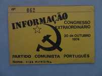 Congresso extraordinário- PCP Partido Socialista Português 1974