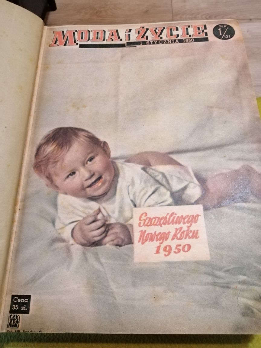 Stara prenumerata moda życie 1950 cały rok. Twarda oprawa