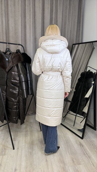 Зимове пальто з еко норкою