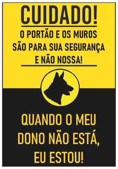 Placa de sinalização Cão - Aviso