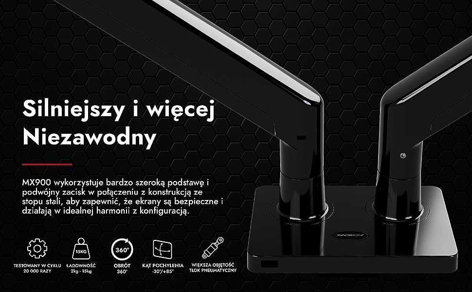 INVISION MX900 Podwójny uchwyt gazowy telewizor monitor 22-32''