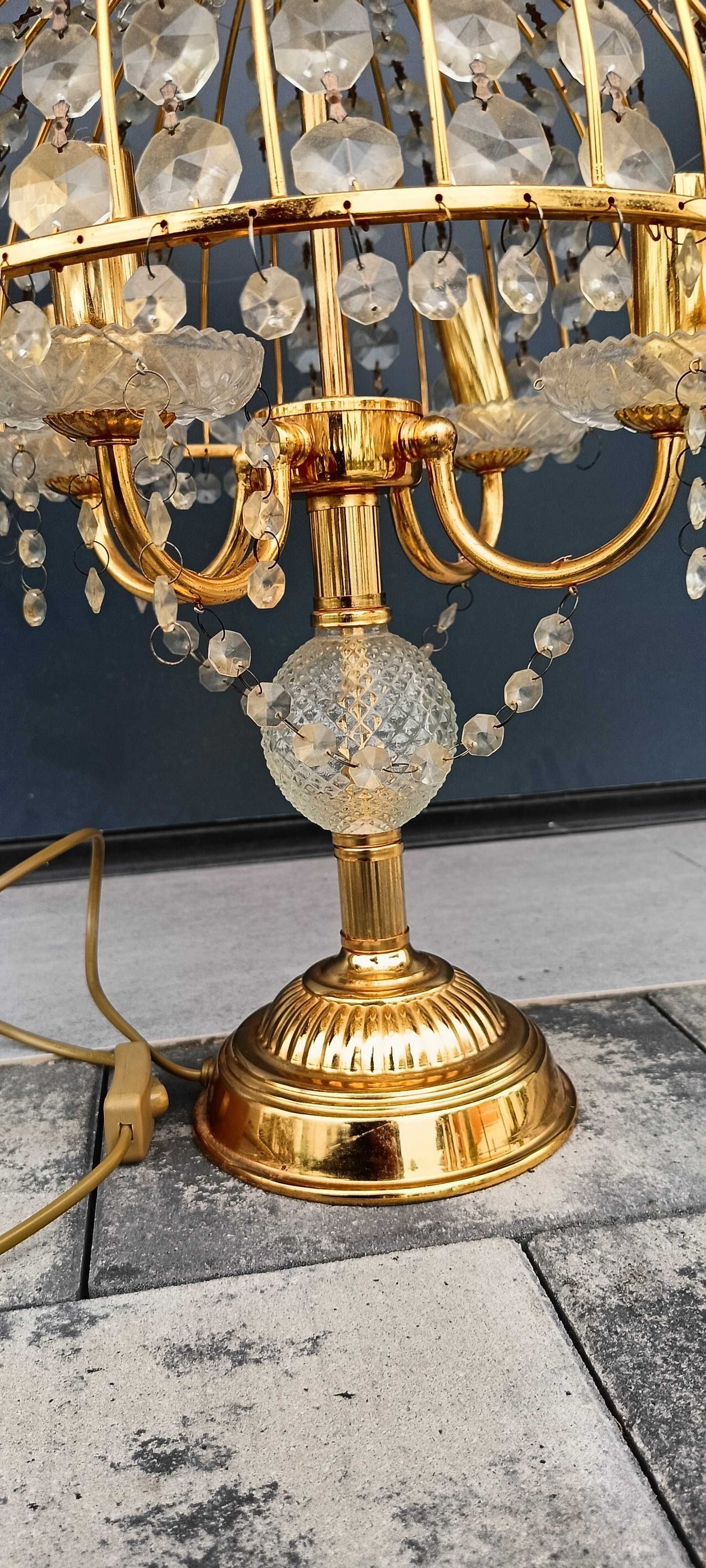 Stylowa lampa gabinetowa w stylu glamour z kryształkami