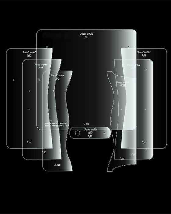 Лекало/Шаблон акриловый для кроя сумок, кошельков, изделий из кожи