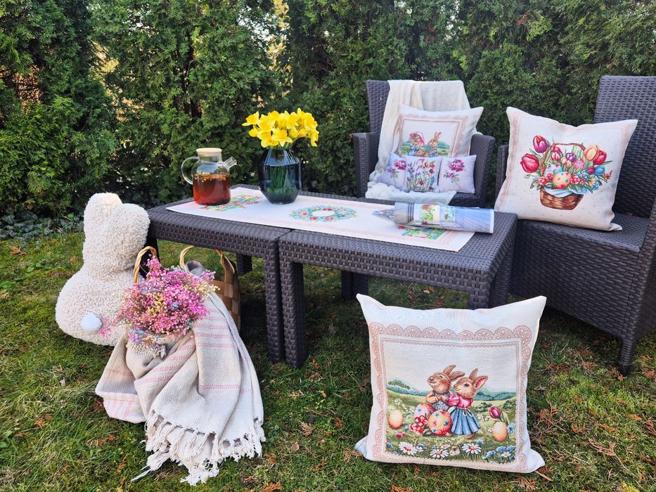 Bieżnik Wielkanocny 40x100 cm gobelinowy DW01 z Zajączkami