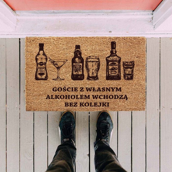 Wycieraczka pod drzwi gruba 60x90cm mata do butów ALKOHOL