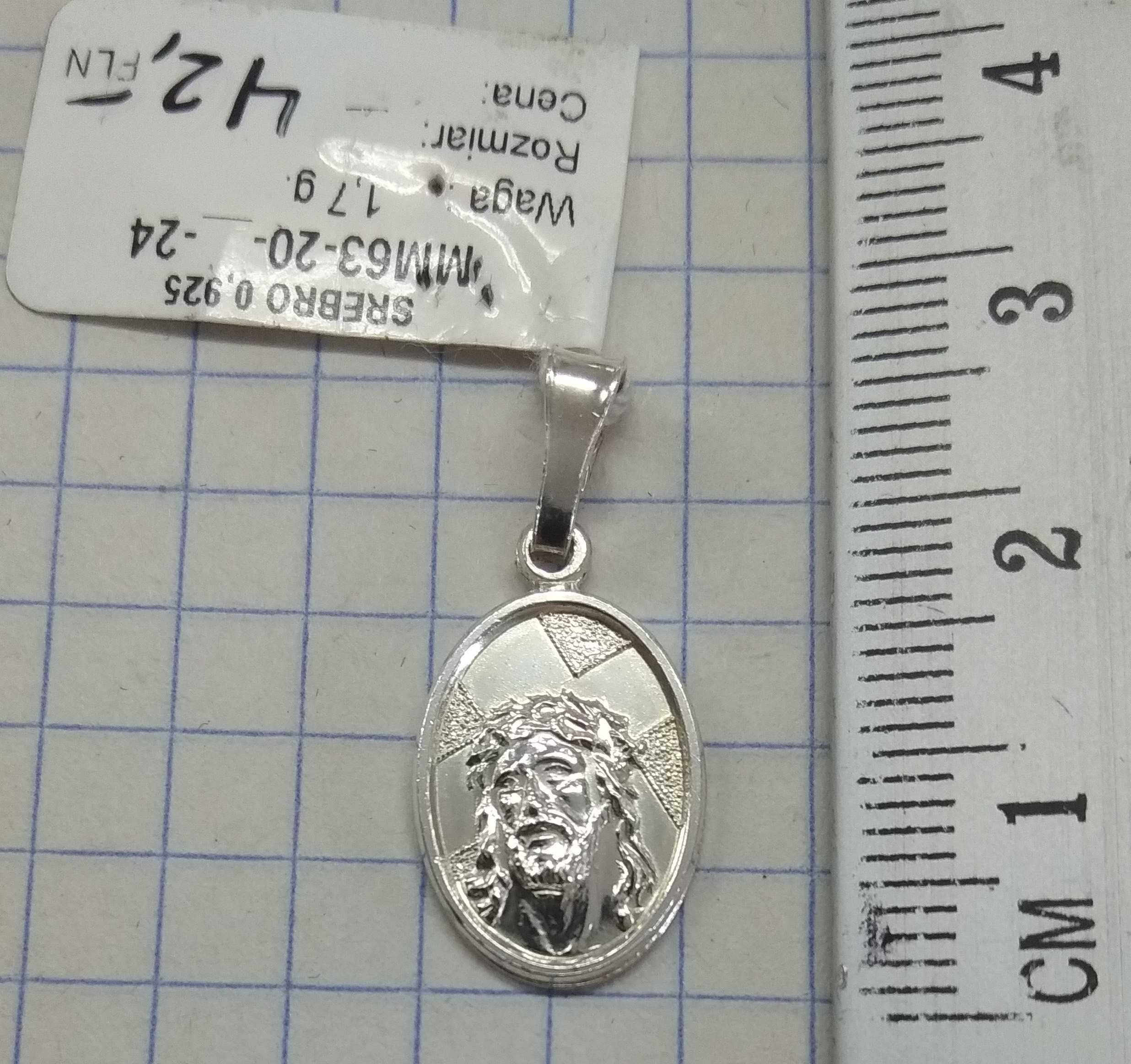 Medalik Głowa Jezusa Srebro 925 NOWE