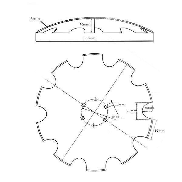 Talerz uzębiony firmy Ofas 560mm, 56cm 6otw GRUBOŚĆ 6mm