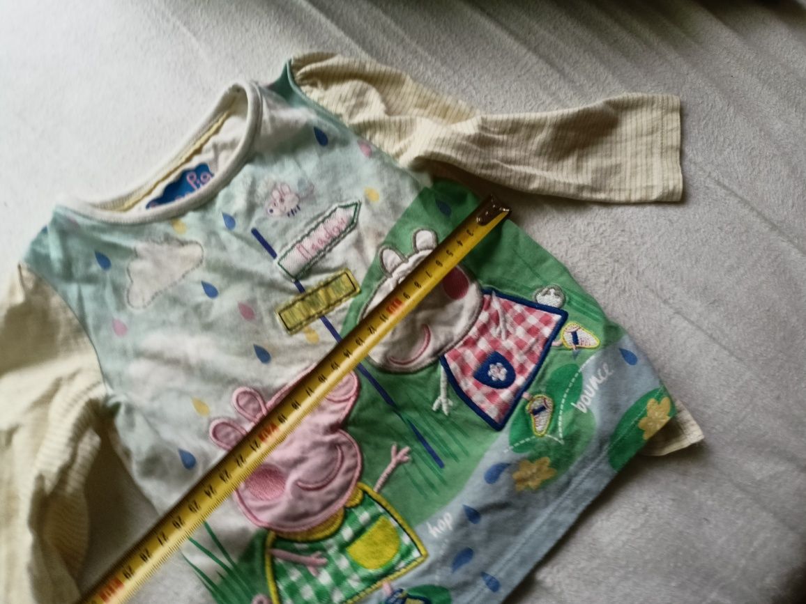 Bawełniana bluzka z długim rękawem świnka Peppa Rebecca królik 98