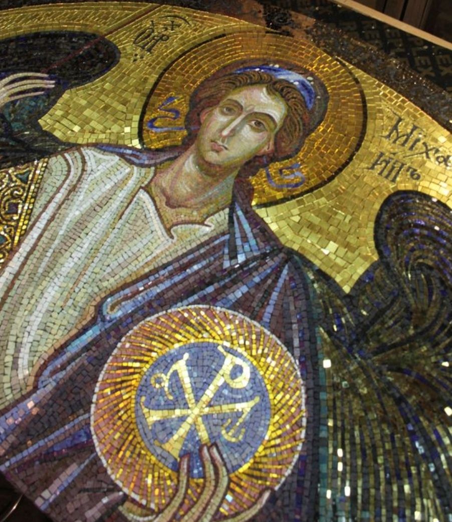 Ікона з мозаїки. Виготовлення мозаїчних ікон з скла, смальти, золота.