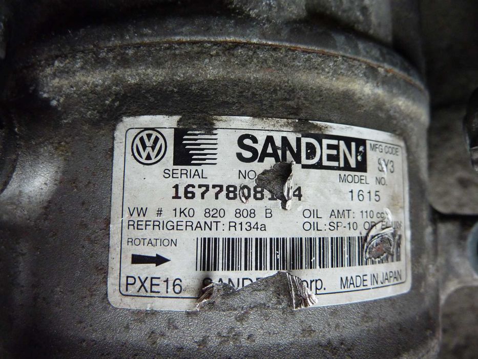 VW GOLF V PASSAT B6 sprężarka klimatyzacji 1K0.820808B 1,9 2,0 TDI