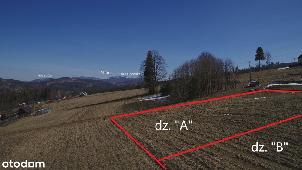 Widok na Baranią Górę, pow. dz. 975m2 lub 1950m2