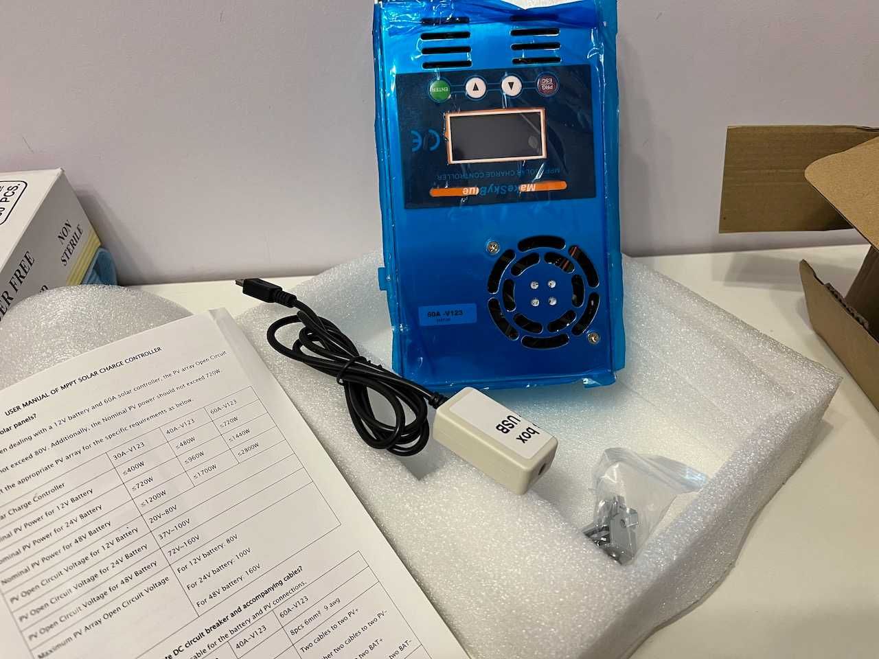 60A V123 WiFi Cloud Box MakeSkyBlue  MPPT  Controller for 12V 24V 48V