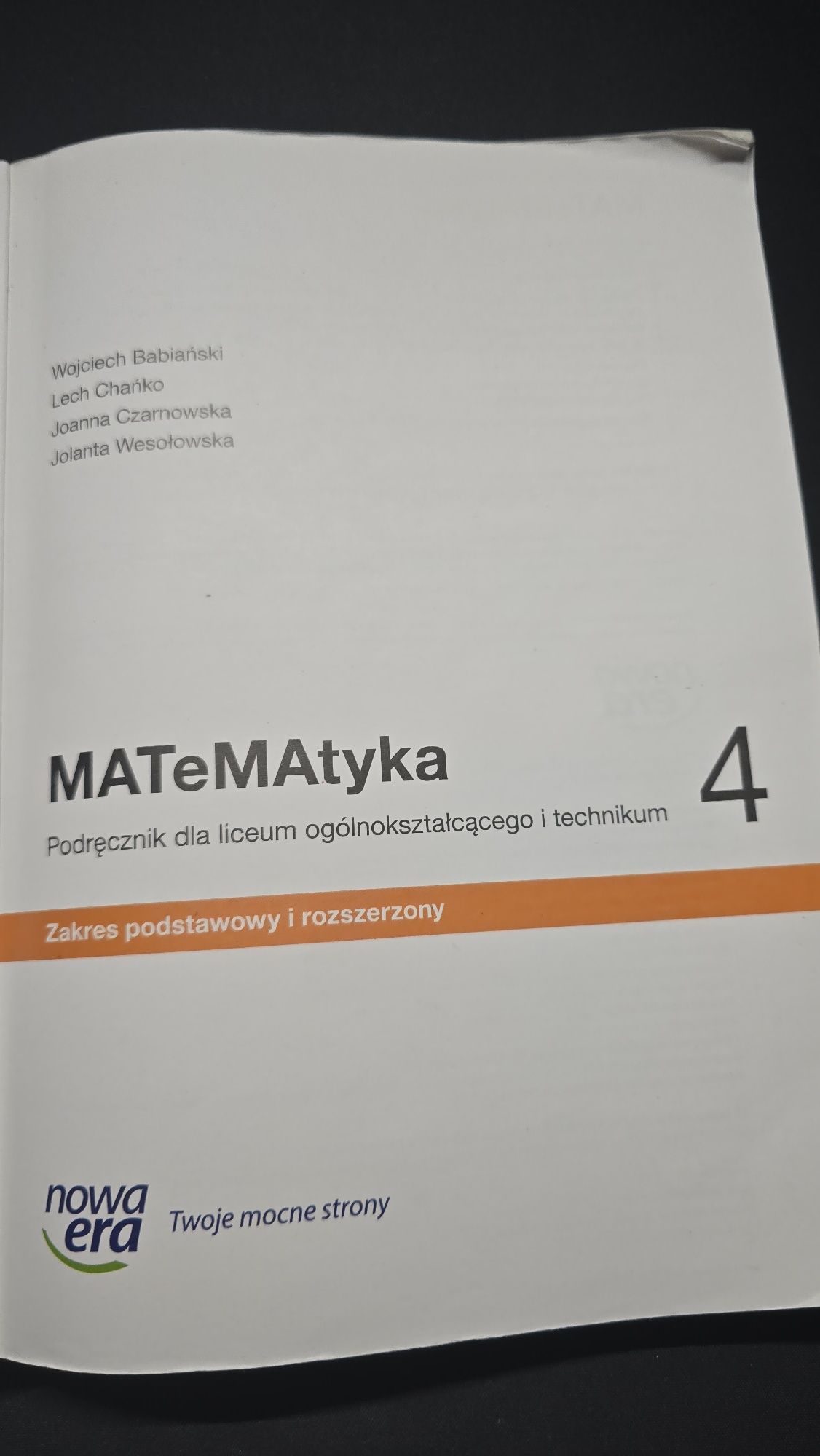 Podręcznik Matematyka 4 zakres podstawowy i rozszerzony