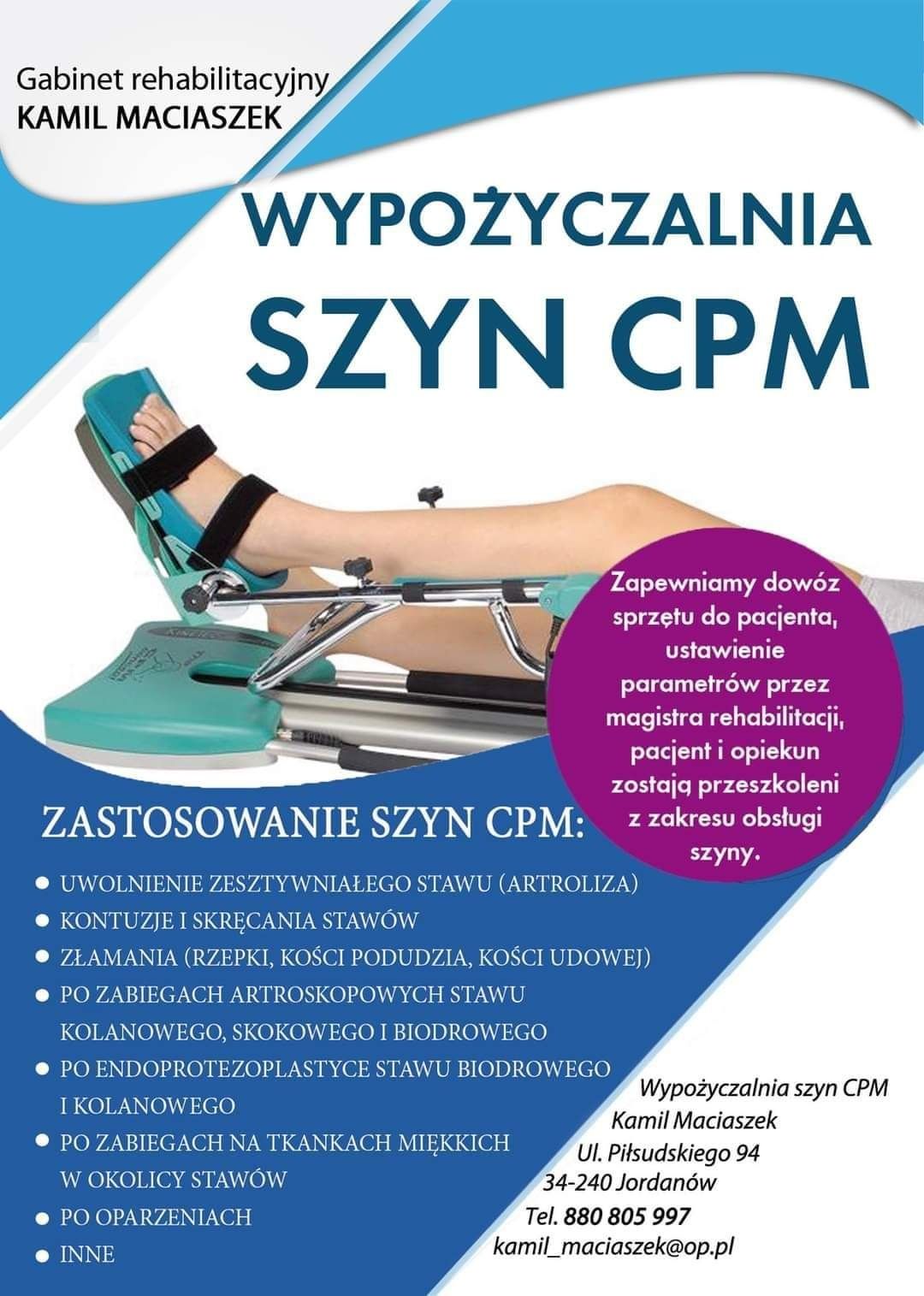 Wypożyczalnia szyn CPM /Krakow/Myslenice/Wadowice/Nowy Targitd