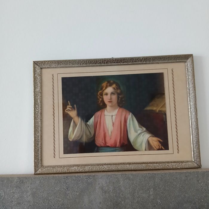 Piękny wydruk religijny w pięknej ramie.