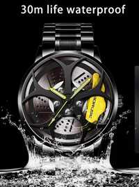 Чоловічі наручні годинники спортивні автомобільні з 3D дизайном обода