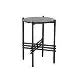Czarny stolik z marmurowym blatem 44,5x56 cm T032B OUTLET