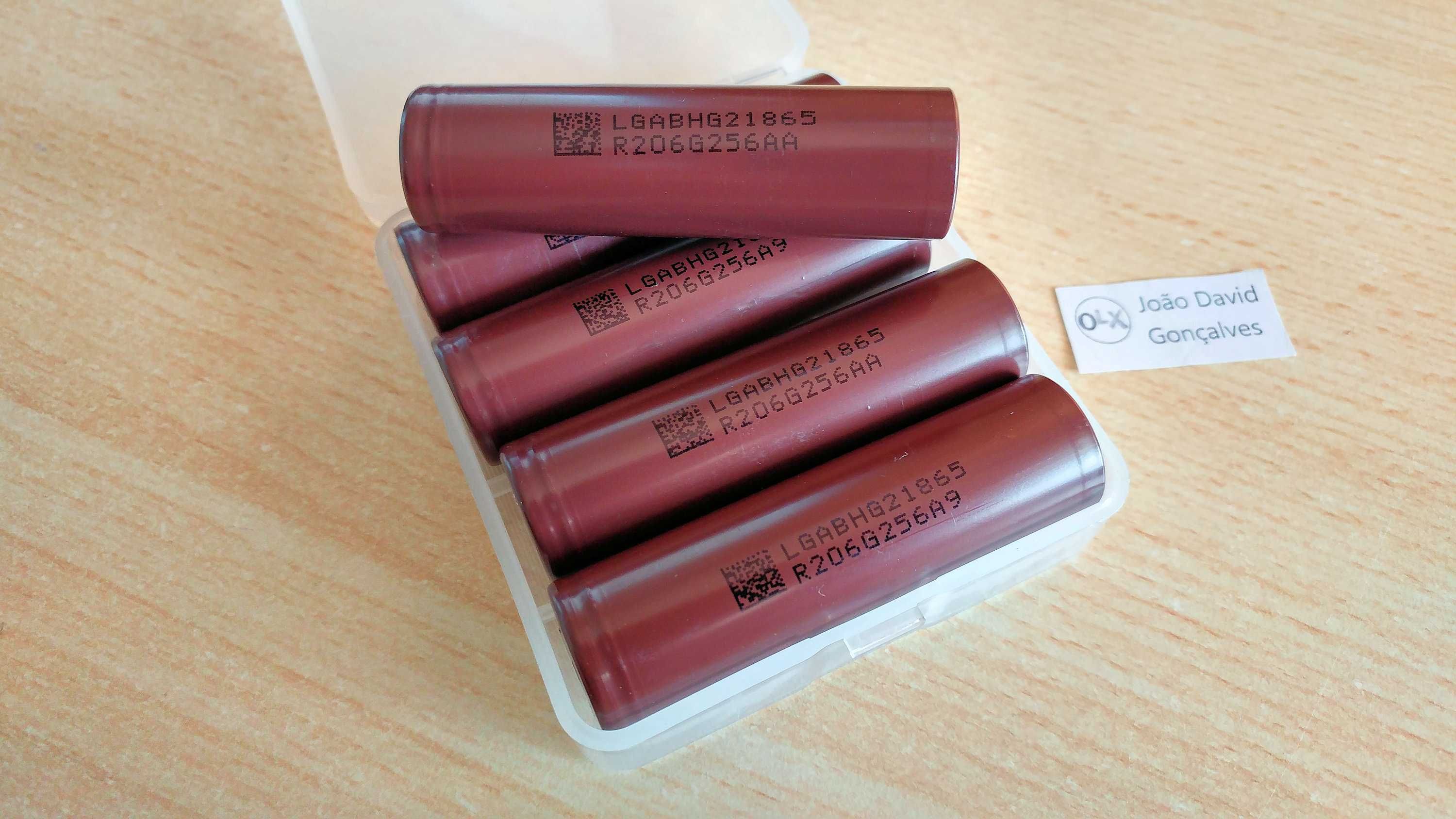 Pilha bateria 18650 LG HG2 3000 mAh 20A recarregável