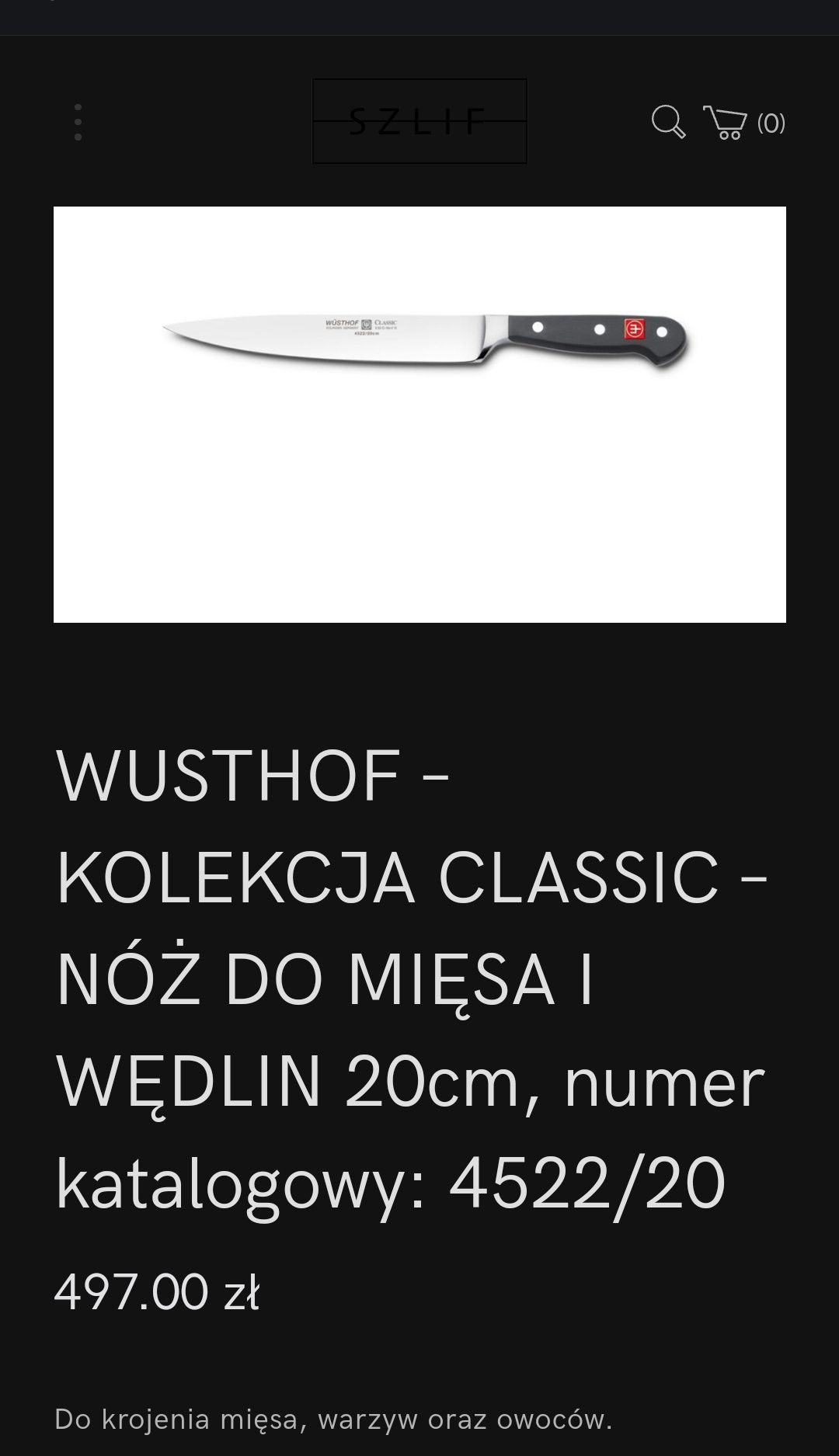 Nóż szefa kuchni Wusthof