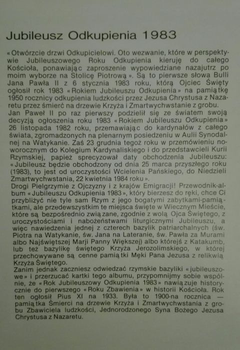 Album Rok Święty 1993 Bulla Papieska