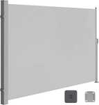 Markiza boczna rozsuwana roleta parawan 160 x 350 cm PVC jasny szary