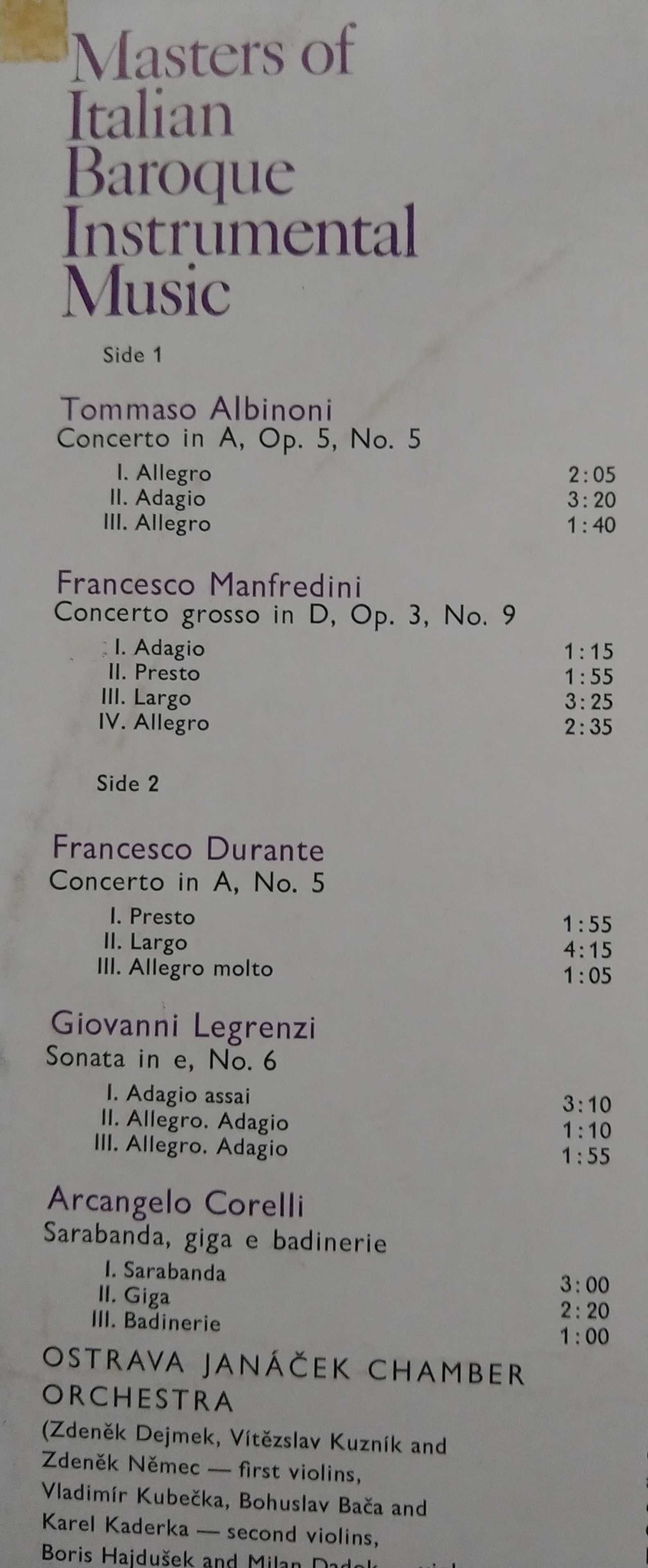Corelli Durante Manfredini Albinoni Legrenzi - Włoska muzyka barokowa