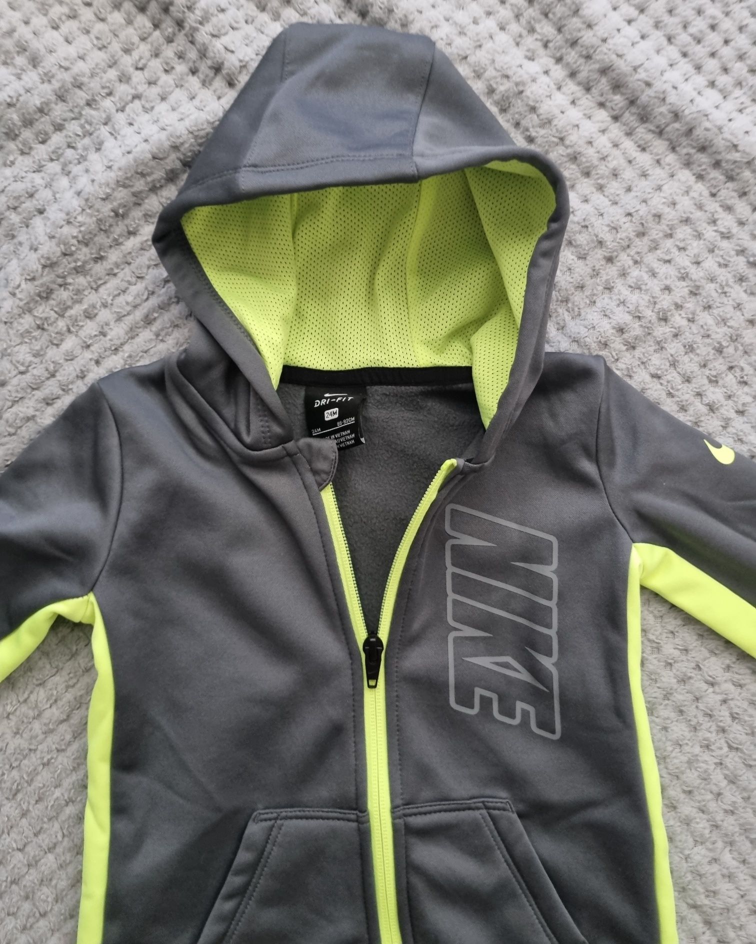 2 x Pajac na suwak z kapturem rozm. 86 / 92 Nike