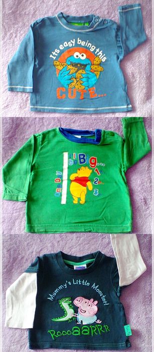 Bluzka z długim rękawem 3 szt. 68-74 roz. 6-9 m.