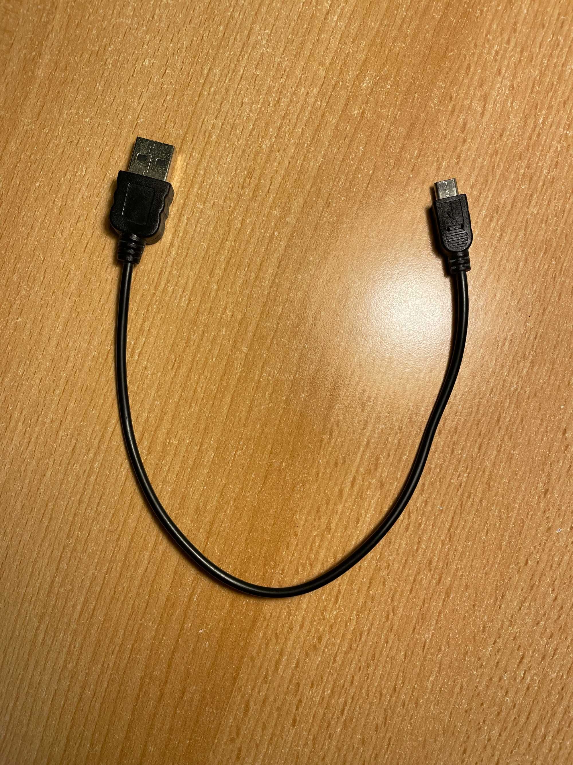 Kabel przewód USB micro USB krótki czarny 30cm