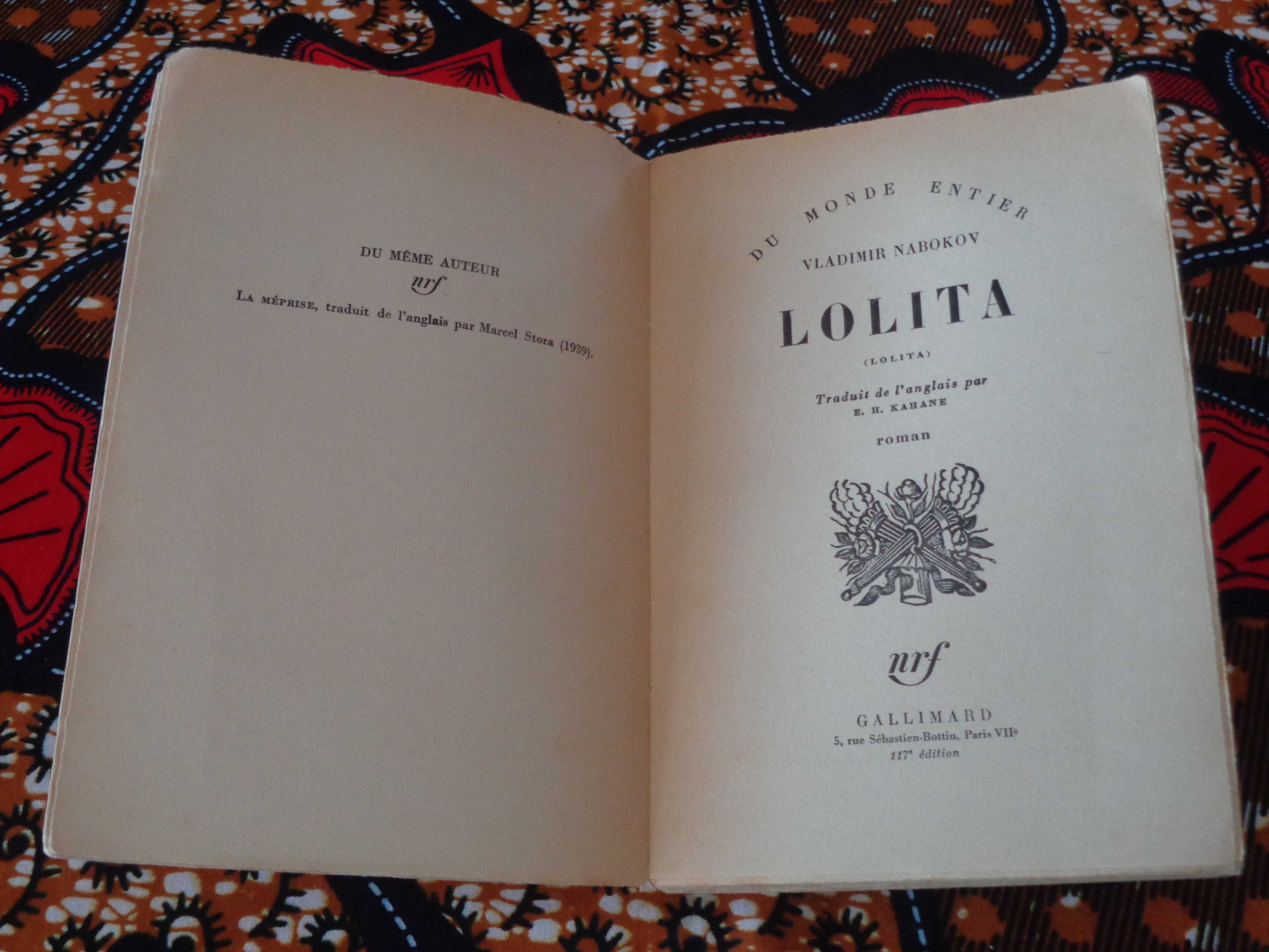 Lolita. Vladimir Nabokov. Ed. Original. Primeiro Ano. Gallimard. 1959.