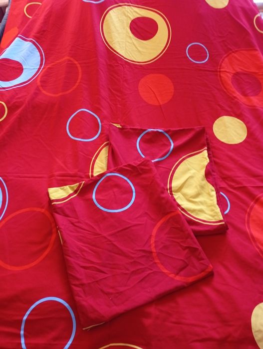 Komplet czerwonej pościeli z prasowanej flaneli