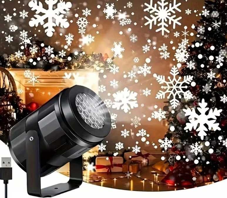 HIT – świąteczny projektor śnieżynek, całkowicie nowy na USB