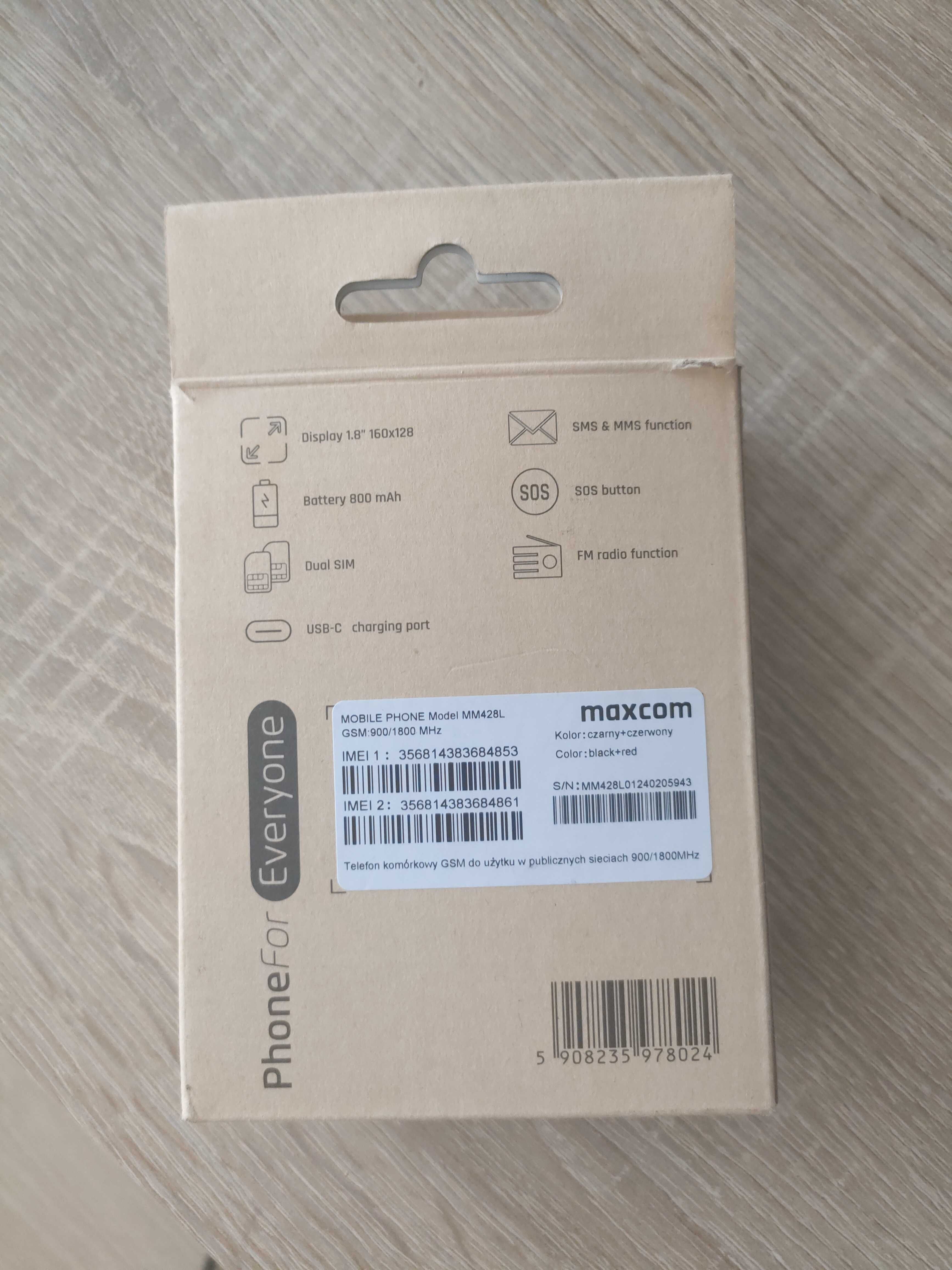Telefon maxcom MM428L dla seniora i nie tylko prosty w obsłudze