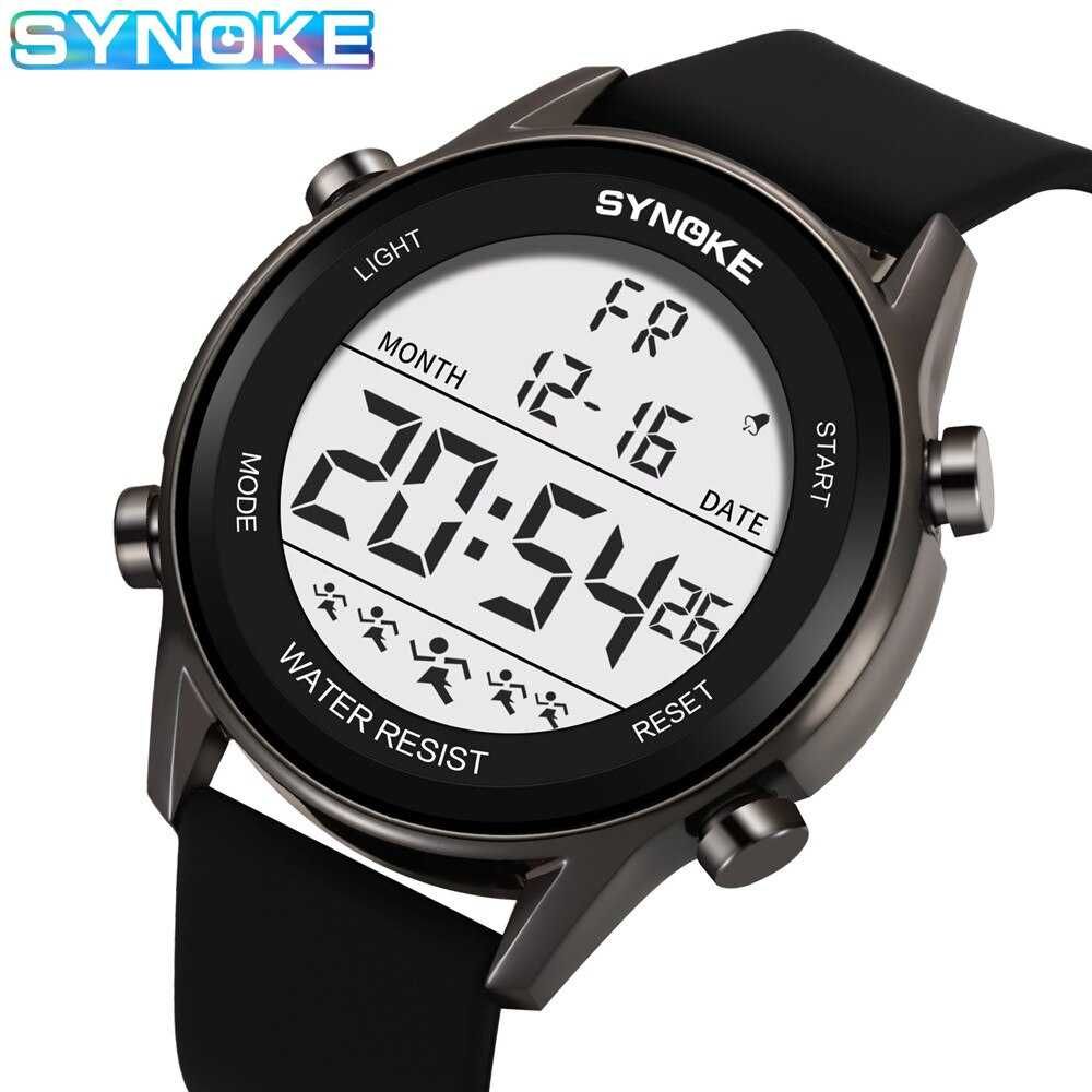 Sportowy Synoke zegarek elektroniczny wodoodporny WR50 luma cyfrowy