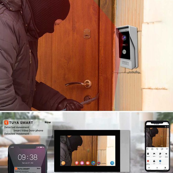 Campainha Vídeo Porteiro Inteligente  WiFi Tuya 1080P - NOVO