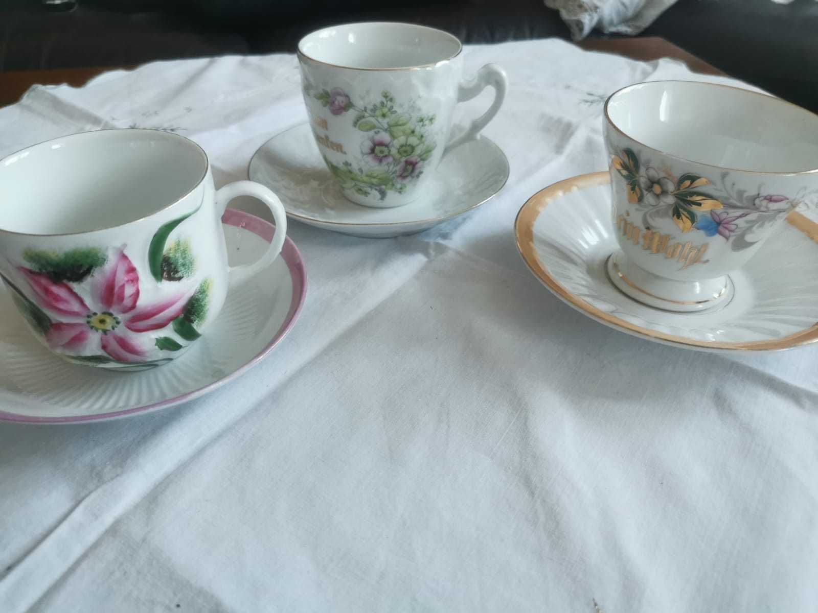 Stara porcelana filiżanki okazja cudo zestaw 3szt home do kawy zestaw