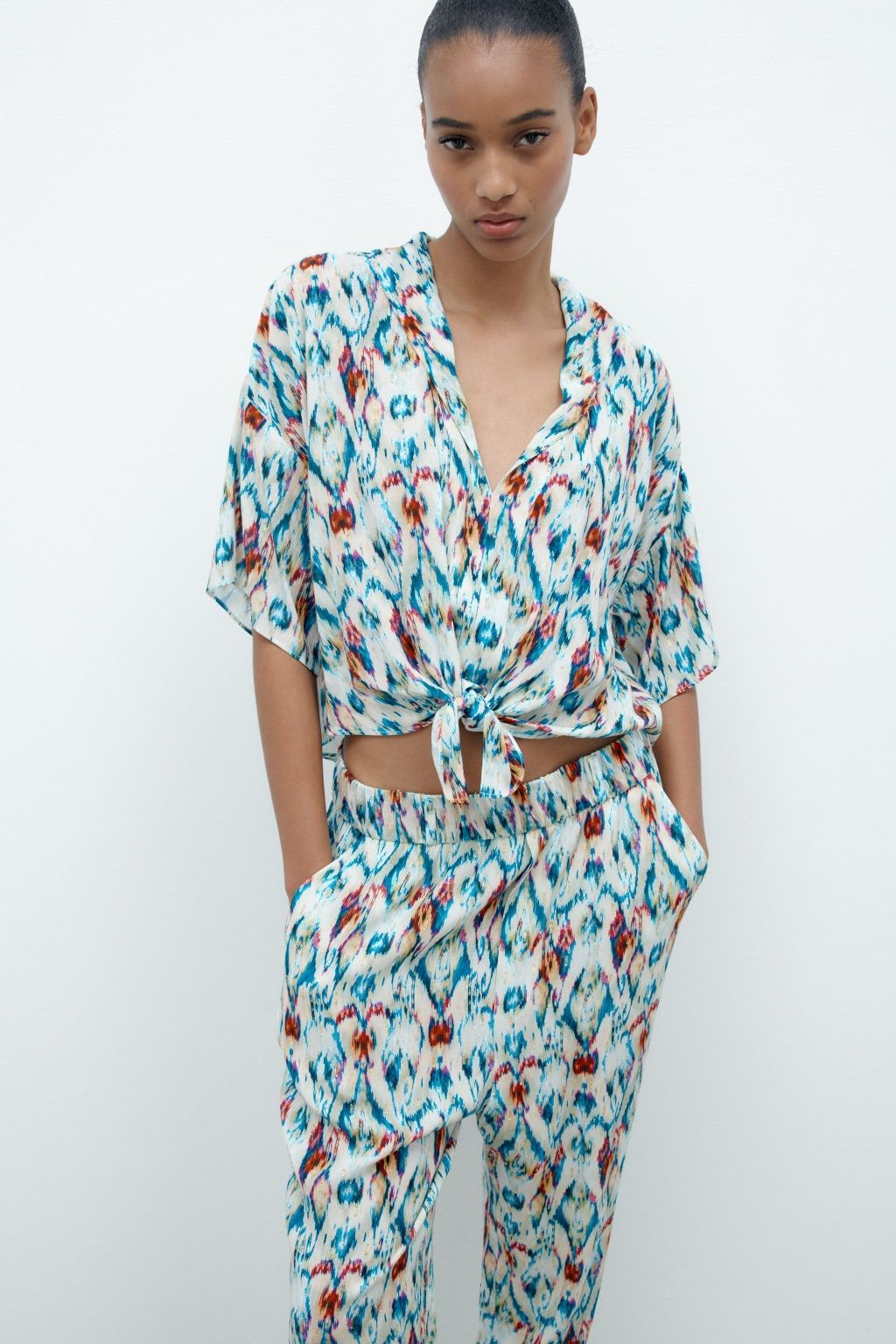Zara Костюм брючний жіночий у піжамному стилі Іспанія