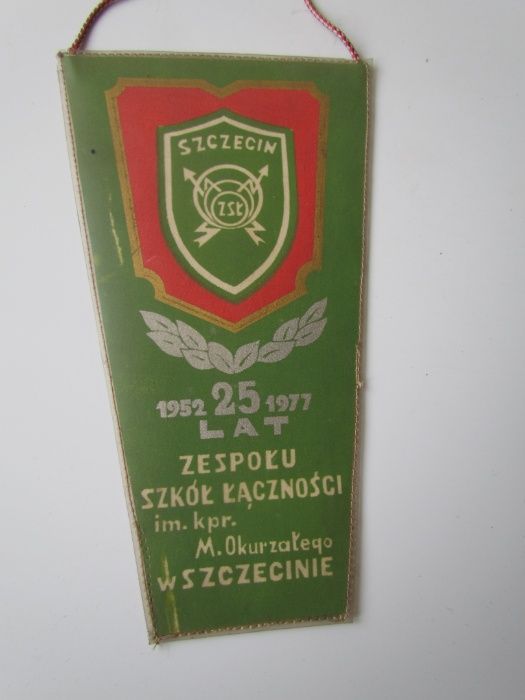 Proporczyk 25 lat Zespół Szkół Łączności im. M. Okurzałego Szczecin