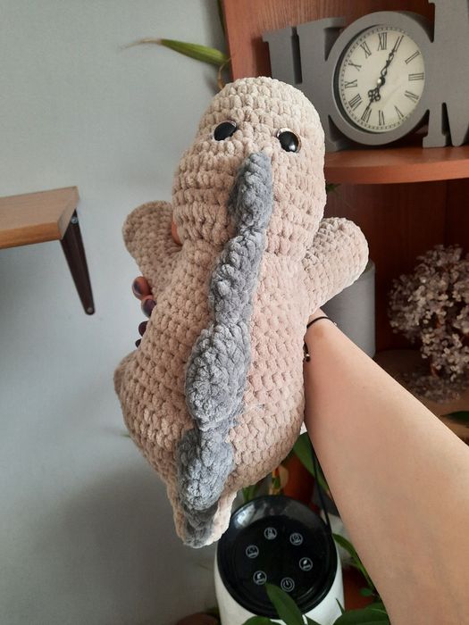 KAMEO Dinozaur Karol - dł. ok. 33cm - szydełko - maskotka handmade