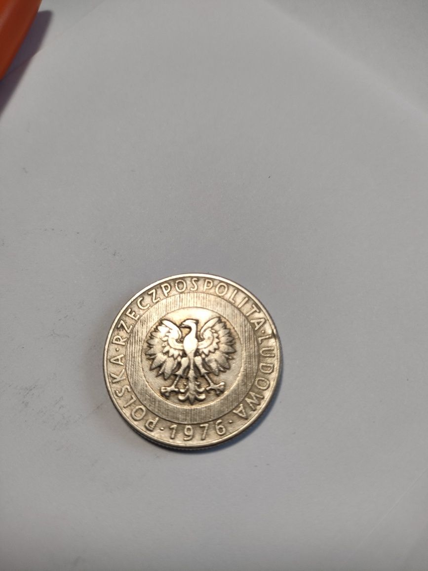 Wieżowiec i kłosy 20 złotych 1976 bez znaku mennicy moneta