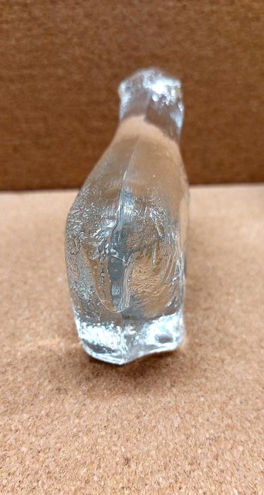 Przycisk szklany niedźwiedź polarny Bohemia vintage