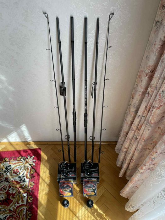 Nowe wędki karpiowe 3.6m, 3,75 Lbs z kołowrotkami i żyłkami