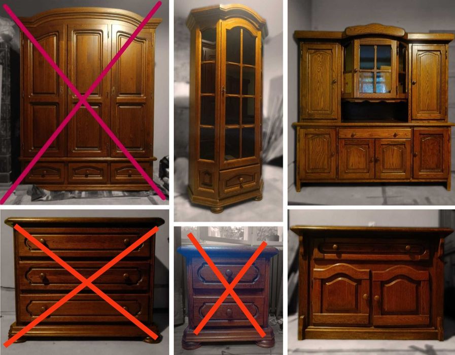 Komplet mebli dębowych Zakor - 3 elementy, lite drewno